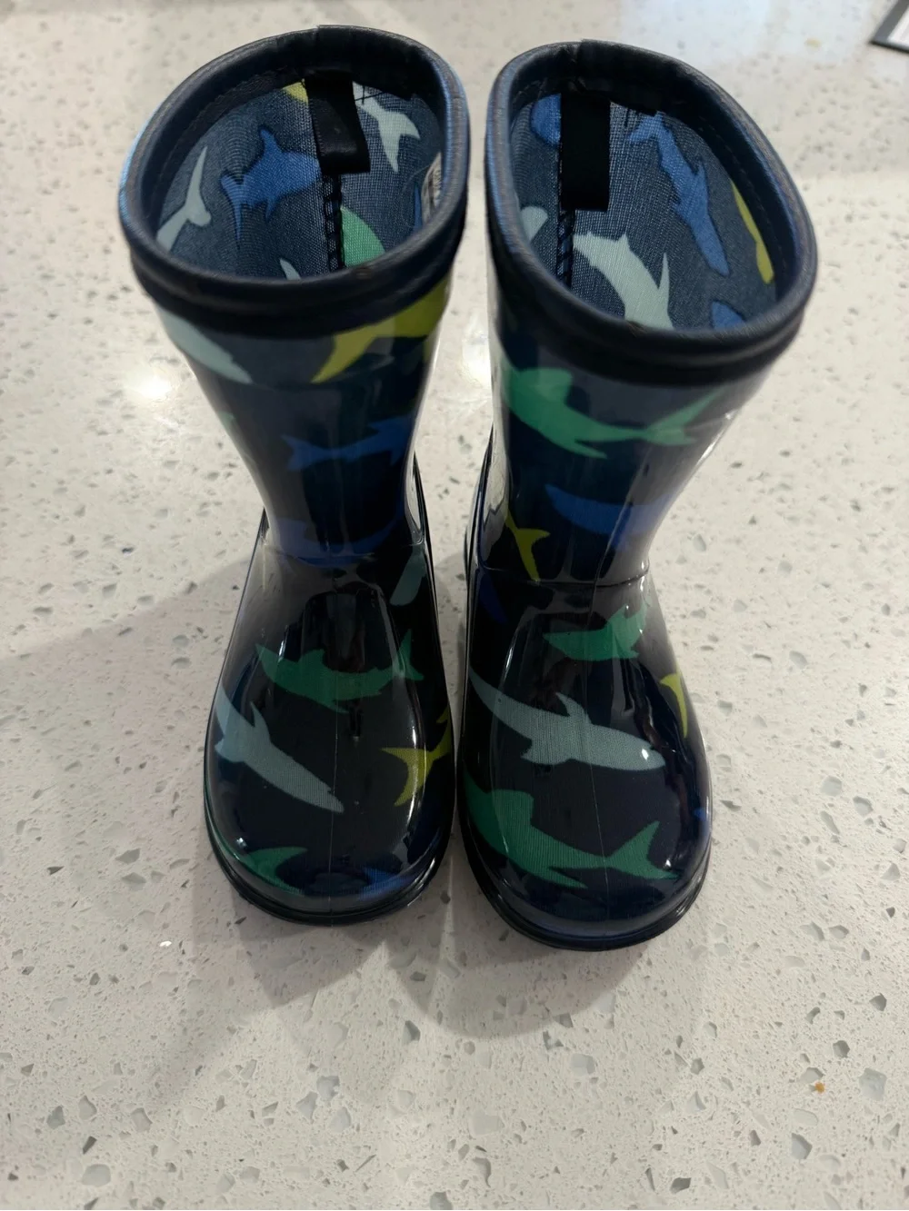 Carter's Navy Shark Pattern Kids Rain Boots